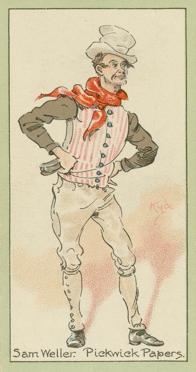 Sam Weller, Pickwick Papers (színes litográfia) alkotó: Joseph Clayton (1856-1937) (after) Clarke