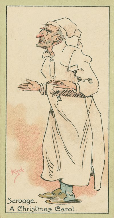 Scrooge, A Christmas Carol (színes litográfia) alkotó: Joseph Clayton (1856-1937) (after) Clarke