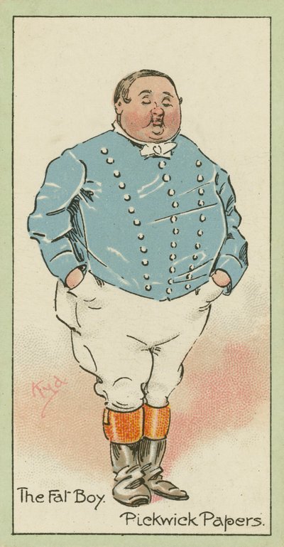 The Fat Boy, Pickwick Papers (színes litográfia) alkotó: Joseph Clayton (1856-1937) (after) Clarke