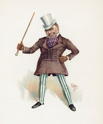 Major Bagstock, illusztráció a „Character Sketches from Charles Dickens” című könyvből, 1890 körül alkotó: Joseph Clayton Clarke