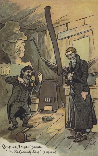 Quilp és Sampson Brass, The Old Curiosity Shop alkotó: Joseph Clayton Clarke