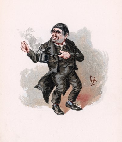Quilp, illusztráció a "Character Sketches from Charles Dickens" című kötetből, 1890 körül. alkotó: Joseph Clayton Clarke