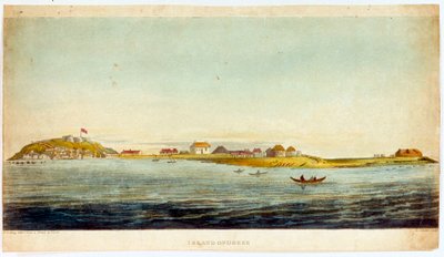 Goree-sziget (színes aquatinta) alkotó: Joseph Constantine Stadler