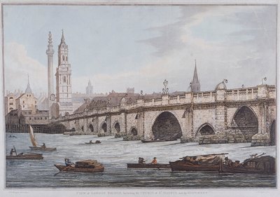 London Bridge régi, London, 1790 alkotó: Joseph Constantine Stadler