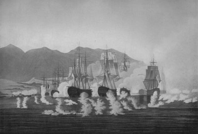Saumarez Algeciras mellett, c1802 alkotó: Joseph Constantine Stadler