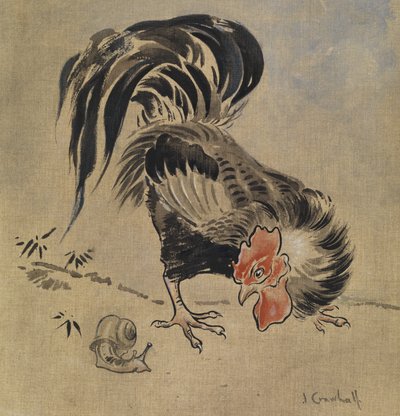 Spanish Cock and Snail (gouache on linen) alkotó: Joseph Crawhall