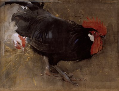 A fekete kakas (guache vászon) alkotó: Joseph Crawhall