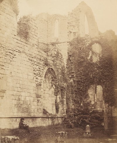 Fountains Abbey. Káptalanház belseje, 1850-es évek. alkotó: Joseph Cundall