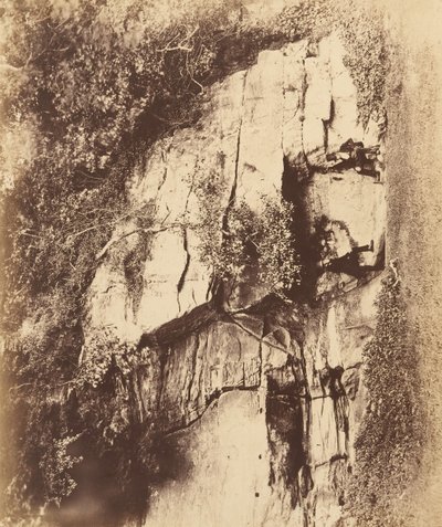 Fountains Abbey. A visszhang szikla, 1850-es évek. alkotó: Joseph Cundall