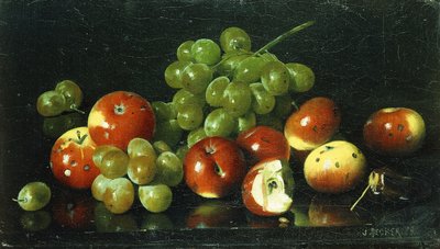 Csendélet rákokkal és szőlővel, alkotó: Joseph Decker