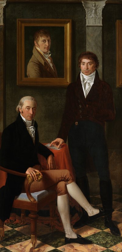 François Wynckelman, François van der Donckt és Joseph Odevaere művészek baráti portréja (olaj, vászon) alkotó: Joseph Denis Odevaere