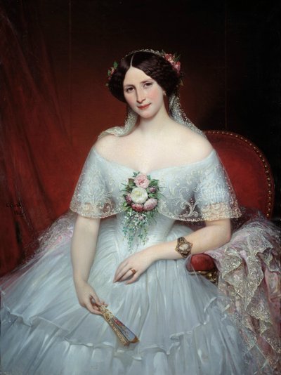 Madame Pouchet portréja Archimede Pouchet orvos felesége, Gustave Flaubert barátja. Joseph Court festménye (1797-1865) 1849 V. 0,97x1,3 m Rouen, Musee des Beaux Arts - Madame Pouchet portréja, Archimede Pouchet orvos feleségének alkotó: Joseph Desire Court