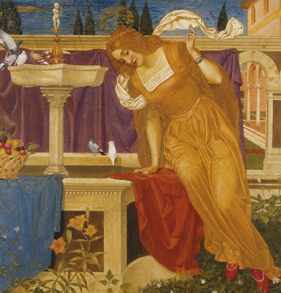 A szépség látja otthonának képét a szökőkútban alkotó: Joseph Edward Southall