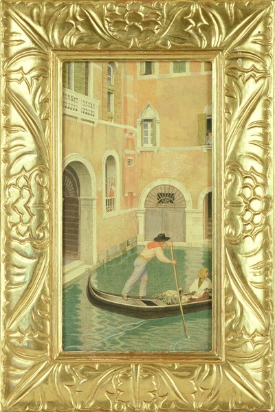Rio della Guerra, Velence, 1921 (WC vagy tempera ceruza fölött a kártyán) alkotó: Joseph Edward Southall