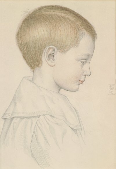 Vázlat egy fiú fejéről, 1906 (ceruza és wc papírra) alkotó: Joseph Edward Southall