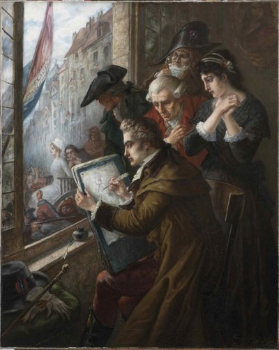 Jacques-Louis David festő, Marie-Antoinette rajza vezetett a kivégzéséhez, 1793, 1900. alkotó: Joseph Emanuel Van Den Bussche