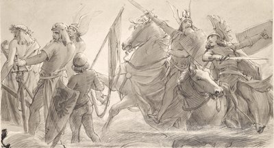 A teutonok csatába indulnak alkotó: Joseph Eugen Hörwarter