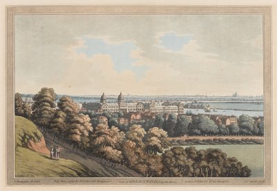 Kilátás Greenwichre és Up the Riverre alkotó: Joseph Farington