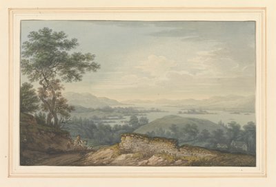 Kilátás a Windermere-re és a Great Islandre alkotó: Joseph Farington