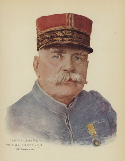 Joseph Joffre, francia tábornok (színes litográfia) alkotó: Joseph Felix Boucher