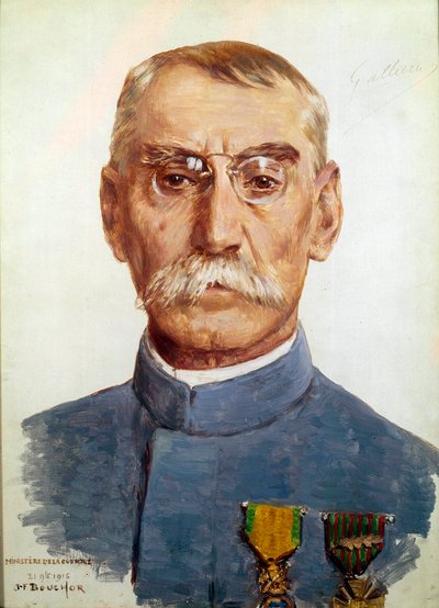Első világháború (1914-1918): „” Marechal Joseph Simon Gallieni (1849-1916) portréja”” Joseph Felix Bouchor (1853-1937) festménye 1915 V. 0,33 x 0,24 m alkotó: Joseph Felix Bouchor