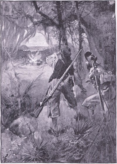 Az összes kunyhójuk és háztartási holmijuk együtt lángol (litho) alkotó: Joseph Finnemore