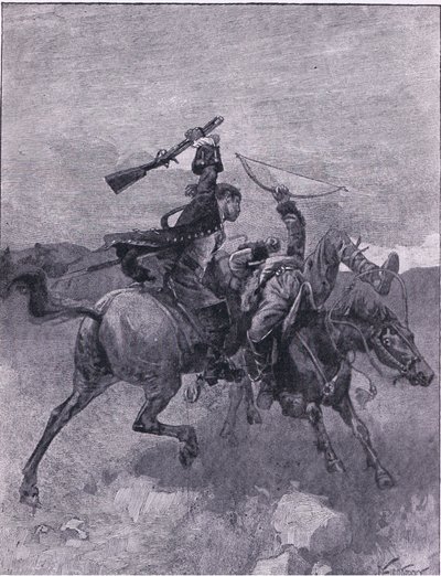 Leüti az egyiket a lováról (litho) alkotó: Joseph Finnemore