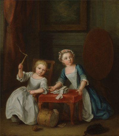 Gyermekek játszanak, valószínűleg a művész fia, Jacobus és lánya, Maria Joanna Sophia alkotó: Joseph Francis Nollekens
