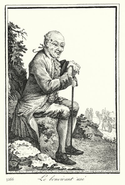 Az elhasználódott Bon Viveur (metszet) alkotó: Joseph Franz von (after) Goez
