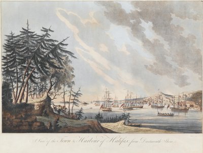 Kilátás Halifax városára és kikötőjére a Dartmouth Shore-ról, 1781 alkotó: Joseph Frederick Wallet DesBarres