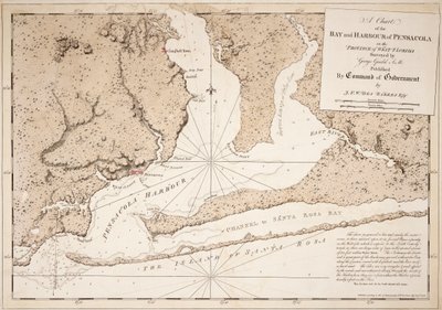 Pensacola öblének és kikötőjének térképe Nyugat-Florida tartományban alkotó: Joseph Frederick Wallet DesBarres