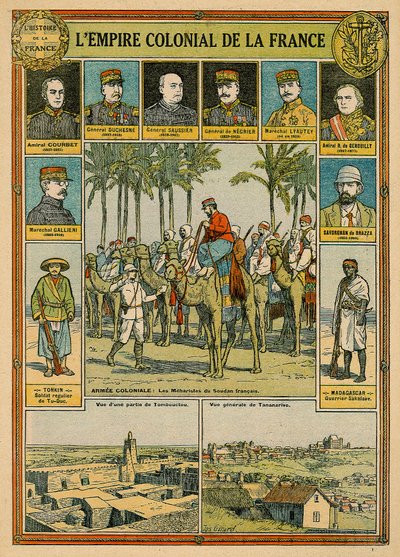 Francia gyarmatbirodalom, 19. század vége – 20. század eleje (színes litho) alkotó: Joseph Girard
