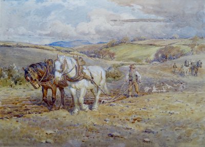 Nehéz lovak szántanak az Alföldön alkotó: Joseph Harold Swanwick