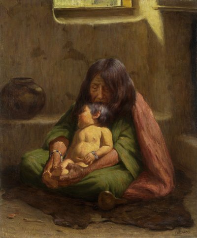 Indiai anya és baba alkotó: Joseph Henry Sharp