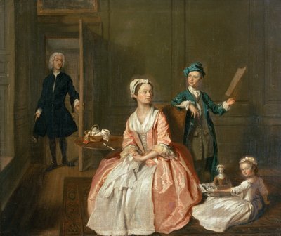 Beszélgetési darab, valószínűleg a művész családjából, 1732-5 alkotó: Joseph Highmore
