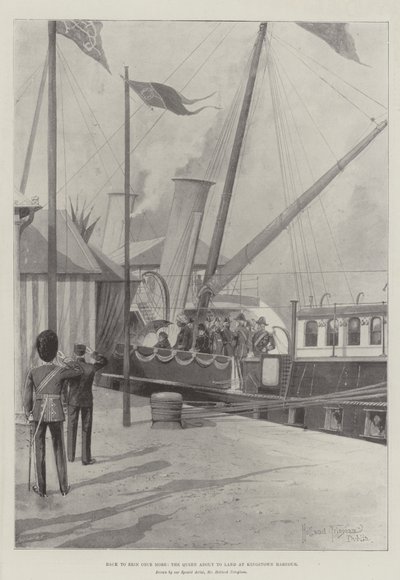 Még egyszer vissza Erinhez, a királynő Kingstown kikötőjébe készül alkotó: Joseph Holland Tringham