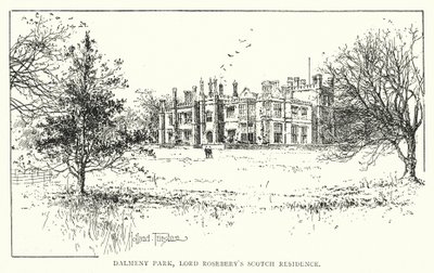 Dalmeny Park, Lord Rosebery skót rezidenciája (litho) alkotó: Joseph Holland Tringham