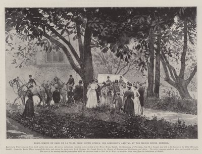 Earl de la Warr hazatérése Dél-Afrikából, Őlordsága megérkezése a Bexhill-i kastélyba alkotó: Joseph Holland Tringham