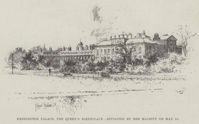 A Kensington-palota, a királynő szülőháza, amelyet őfelsége újra meglátogatott május 15-én alkotó: Joseph Holland Tringham