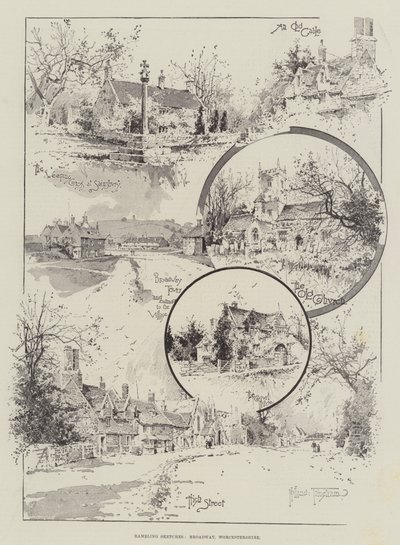 Rambling Sketches, Broadway, Worcestershire alkotó: Joseph Holland Tringham