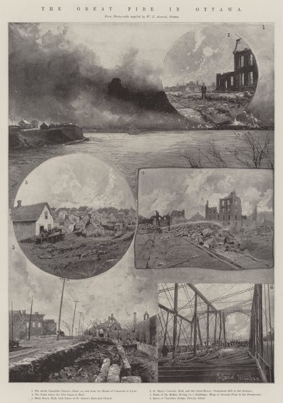 A nagy tűzvész Ottawában alkotó: Joseph Holland Tringham