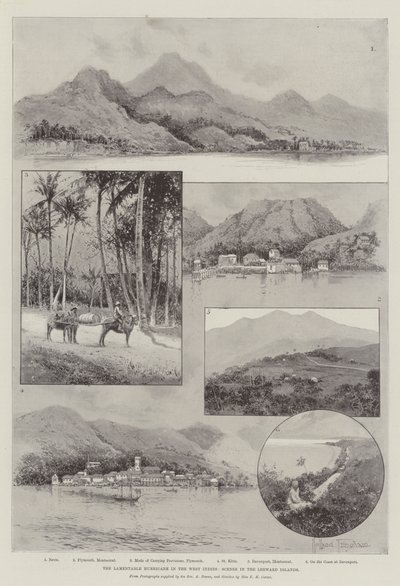 A siralmas hurrikán Nyugat-Indiában, jelenetek a Leeward-szigeteken alkotó: Joseph Holland Tringham
