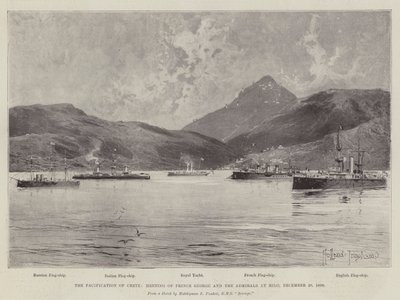 Kréta békéje, György herceg és az admirálisok találkozója Milóban, 1898. december 20. alkotó: Joseph Holland Tringham