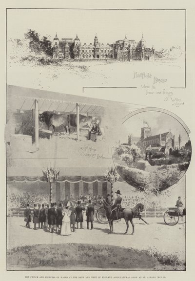 A walesi herceg és hercegnő a Bath és Nyugat-Anglia mezőgazdasági kiállításon St Albansban, május 29. alkotó: Joseph Holland Tringham