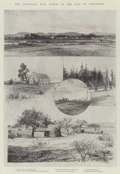 A transzvaali háború, jelenetek a hadműveletek székhelyén alkotó: Joseph Holland Tringham