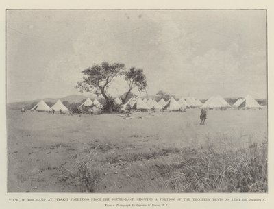 Kilátás a pitsani pothlugo-i táborra délkelet felől, a katonák sátrak egy részét mutatja, ahogy Jameson elhagyta alkotó: Joseph Holland Tringham