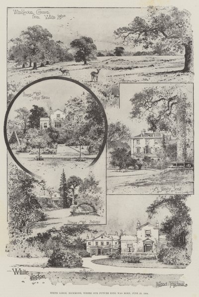 White Lodge, Richmond, ahol jövendő királyunk született, 1894. június 23. (metszet) alkotó: Joseph Holland Tringham