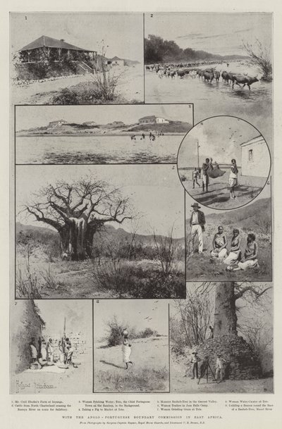 Az angol-portugál határbizottsággal Kelet-Afrikában alkotó: Joseph Holland Tringham