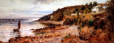 Horgászcsónakok és nyaralók a Cemaes-öbölben alkotó: Joseph Hughes Clayton