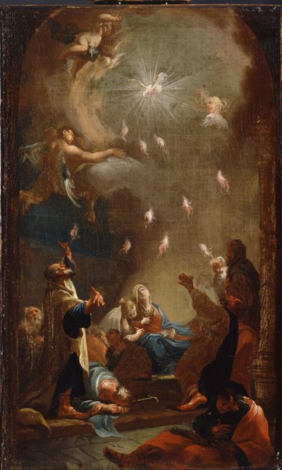 A Szentlélek leszállása (Pünkösd), Olaj, vászon, Joseph Ignaz Mildorfer (1719-1775), 1750 körül - (A Szentlélek leszállása (Pünkösd), J.I.Mildorfer olaj, vászon, 1750 körül) - Magyar Nemzeti Galéria (Magyarország) alkotó: Joseph Ignaz Mildorfer
